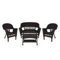 4-teiliges Sitzgruppen-Set aus Korbgeflecht für die Terrasse