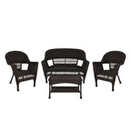 4-teiliges Sitzgruppen-Set aus Korbgeflecht für die Terrasse
