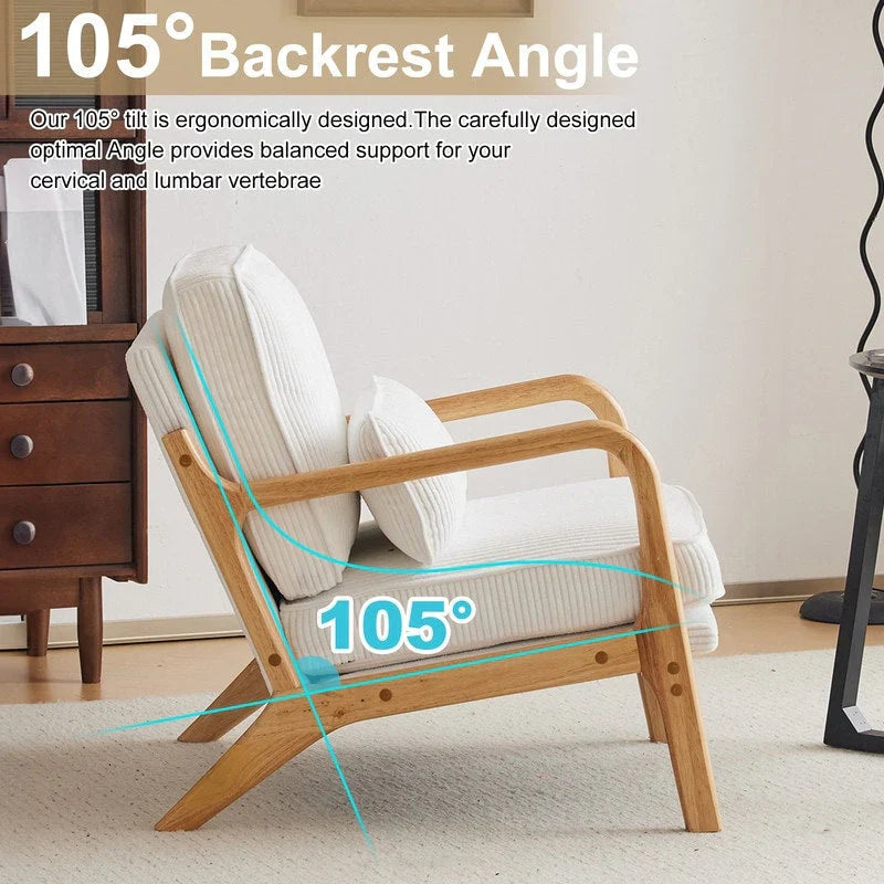 Moderner gepolsterter Akzentstuhl im Mid-Century-Stil