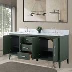 Vanity Art 72 badkamermeubel met dubbele wastafel en blad van composietmarmer