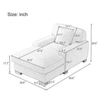 Modern Mid-Century Oversized Chaise Sleeper Sofa with Pillow