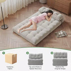 Full Corduroy Folding Sofa Bed Futon, Floor Convertible Sleeper Chair with Pillow & Back Support