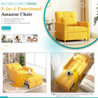 AECOJOY 3-in-1-Schlafsofa-Sessel mit Kissen und verstellbarer Rückenlehne