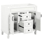 Meuble-lavabo moderne de salle de bains de 36 po avec vasque sur plan, armoire à miroir, 2 portes et 2 tiroirs
