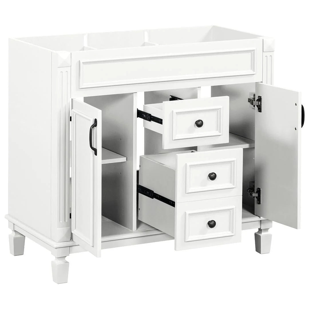 Meuble-lavabo moderne de salle de bains de 36 po avec vasque sur plan, armoire à miroir, 2 portes et 2 tiroirs