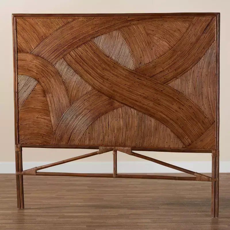 Tête de lit indépendante en rotin Elettra pour lit king-size de bali & pari : fabriquée à la main, sans assemblage, design bohème