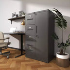 Metal Storage Vertical Filing Cabinet with Lock, Steel File Locker with 4 Drawers