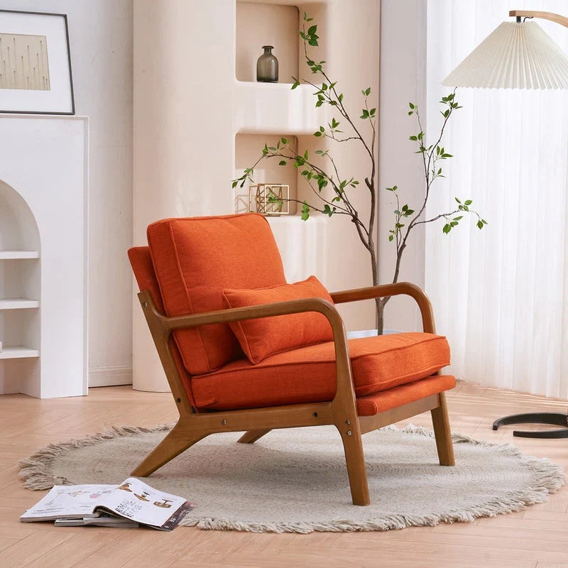 Moderner gepolsterter Akzentstuhl im Mid-Century-Stil