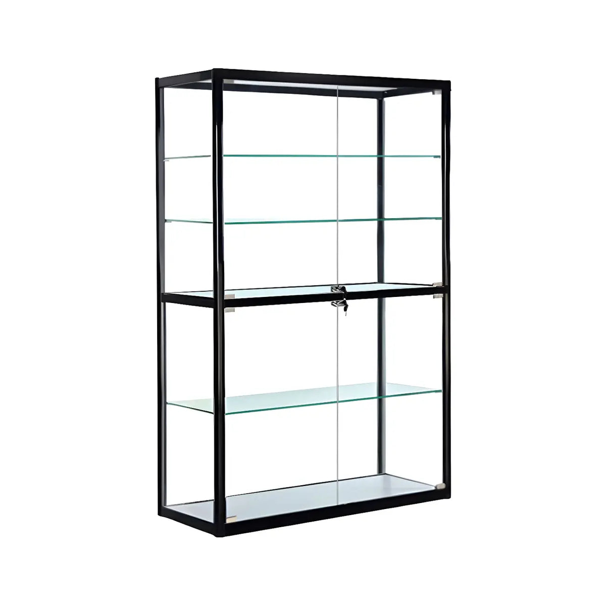 Contemporary Rectangular Black Glass Curio Cabinet