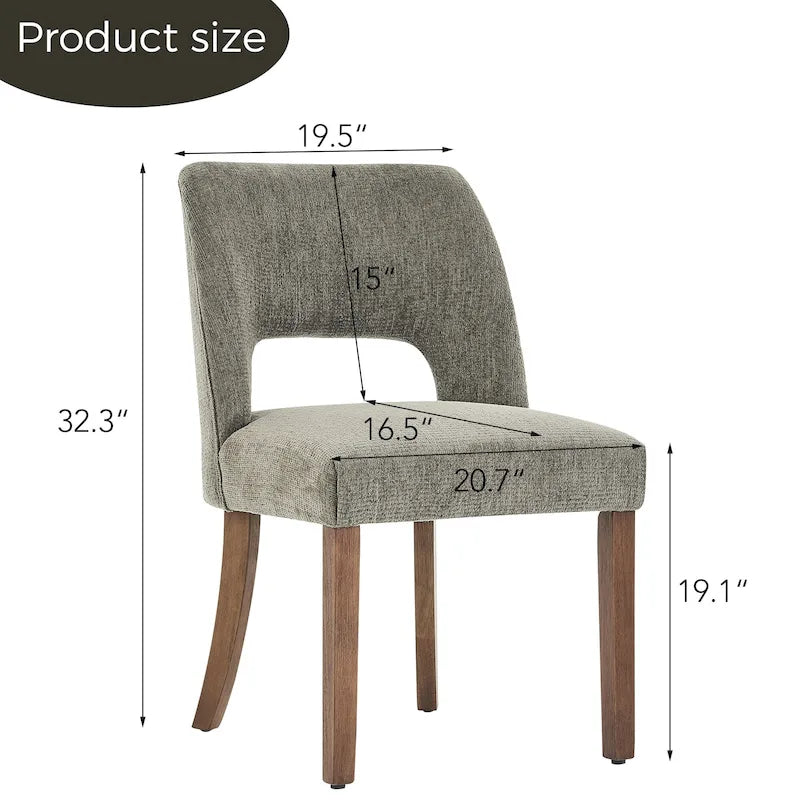 Ensemble de 4 chaises de salle à manger rembourrées en tissu