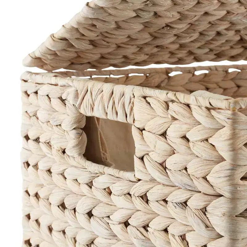 Panier à linge Casafield à 2 compartiments avec couvercle et sacs doublures amovibles, trieur de linge tressé en jacinthe d’eau pour vêtements