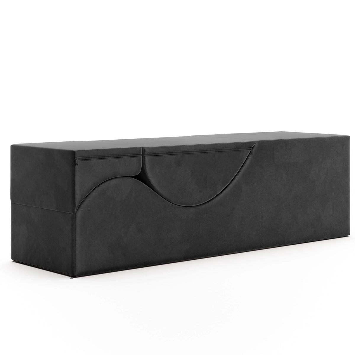 Avana Kami verstellbare Chaiselongue / Yoga und Massage – 2-in-1-Sitzhocker mit verborgenem ausklappbarem Yoga-Loungesessel, Mikrovelours – N/A