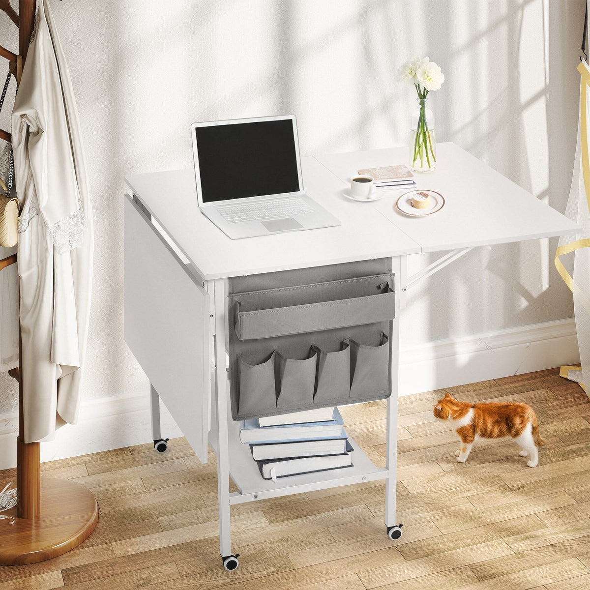 Table de bricolage réglable en hauteur avec étagères de rangement, table de découpe pliante mobile pour bureau à domicile, salle de couture ou atelier créatif