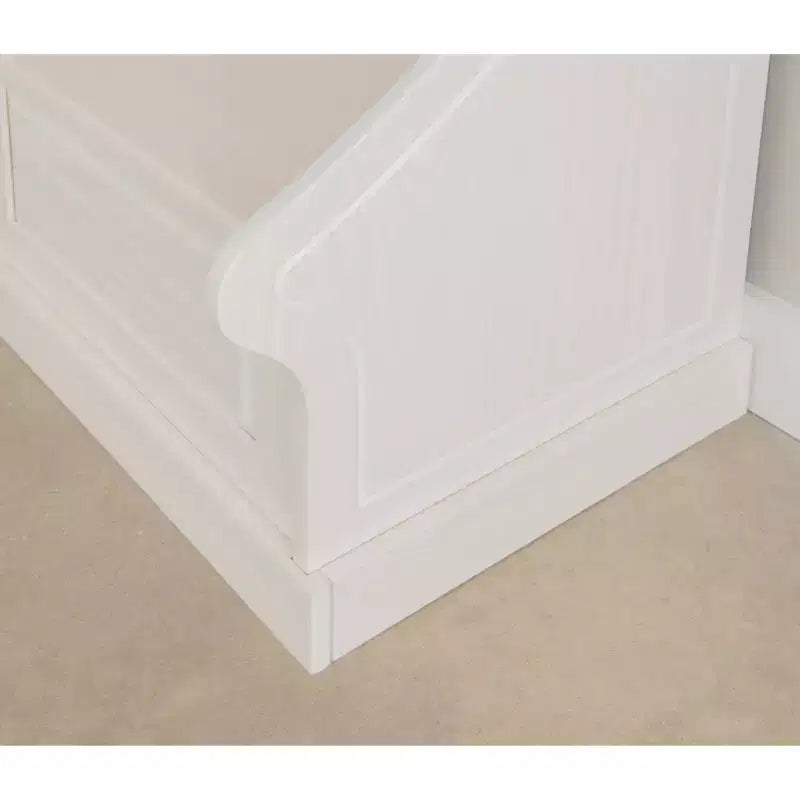 Tobin Traditional Solid Wood Backless Storage Corner Nook Breakfast Bench Cushion White - Linon