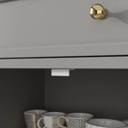 59,1-inch wit buffetdressoir, modern uit het midden van de eeuw, eigentijds, gelakt