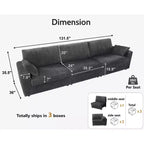 Dyonery Modular Corduroy Sectional Sofa with Washable Covers