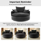 360 Swivel Accent Chair, Barrel Chair Swivel Round Sofa Chair with Cushion for Living Room