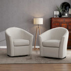 Ensemble de 2 fauteuils tonneau pivotants modernes rembourrés, fauteuils d’appoint pour salon