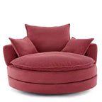 360 Swivel Accent Chair, Barrel Chair Swivel Round Sofa Chair with Cushion for Living Room