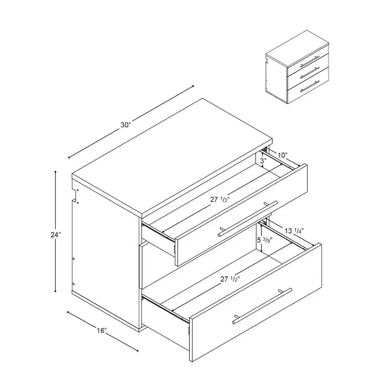 Meuble bas de rangement Hangups à 3 tiroirs - Prepac