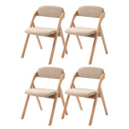 Wooden Stackable Dining Folding Chairs with Padded Seats(Set of 4)