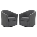 Ensemble de 2 fauteuils tonneau pivotants modernes rembourrés, fauteuils d’appoint pour salon