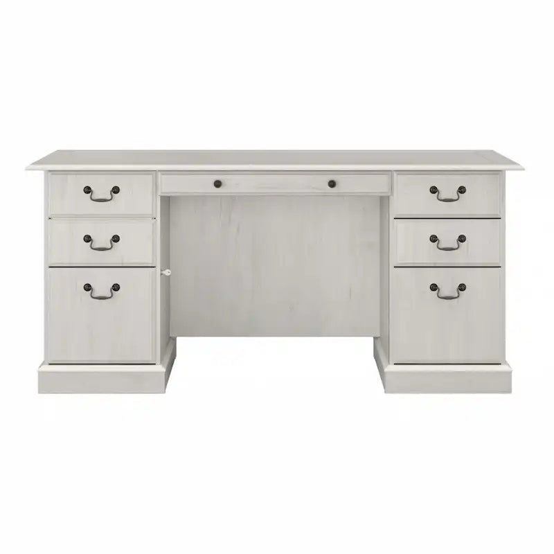 Bush Furniture Saratoga Schreibtisch für Führungskräfte mit Schubladen und Stauraum