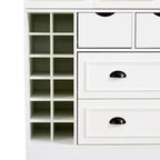 Whisen 71'' Tall Freestanding Kitchen Pantry, Large Dining Storage Cabinet Cupboard Sideboards With 4 Foldable Doors, Shelves, Wine Racks
