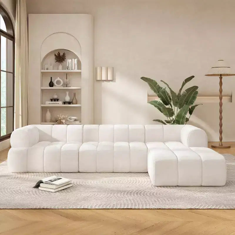 Christopher Knight Home Keri 122 modernes L-förmiges Ecksofa aus hochelastischem Schaumstoff mit niedriger Rückenlehne