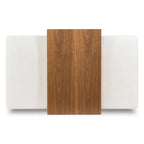 Pouf Poly & Bark Jarmo avec table en noyer réglable – véritable cuir italien pleine fleur