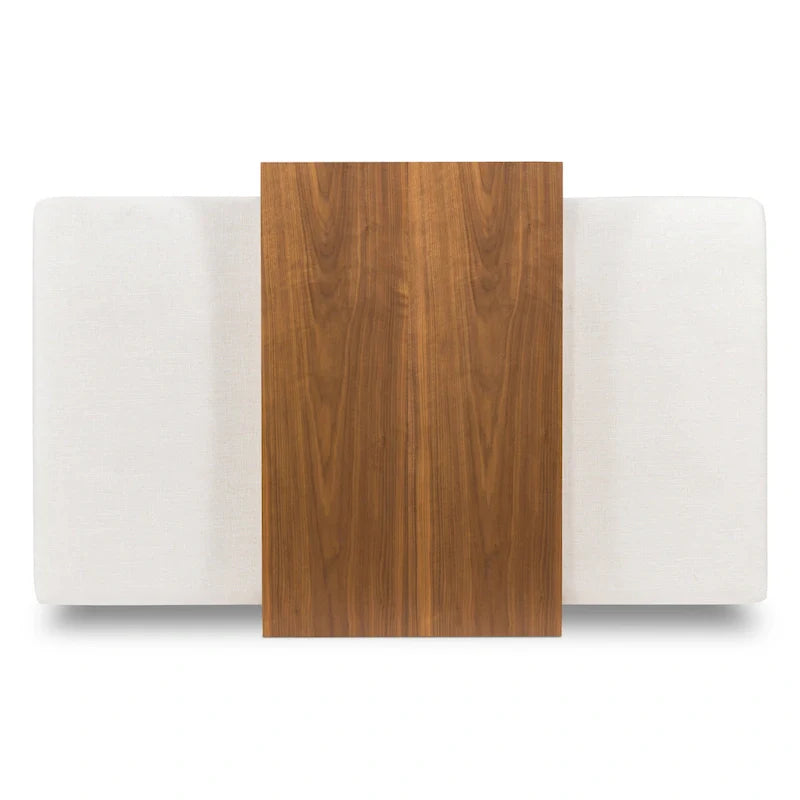 Pouf Poly & Bark Jarmo avec table en noyer réglable – véritable cuir italien pleine fleur