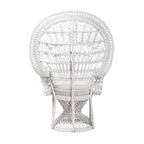 Kallima moderne bohemien pauwenstoel van wit en naturel rotan
