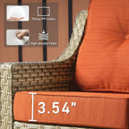 Ensemble de 2 fauteuils de jardin d’extérieur HOOOWOOO en rotin tressé à dossier haut