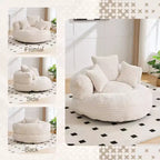 Bean Bag Sofa for Adults Kids, Oversized Corduroy Bean Bag Chair with 3 Pillows & Armrest for Living Room Bedroom