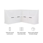 Tobin Traditional Solid Wood Backless Storage Corner Nook Breakfast Bench Cushion White - Linon