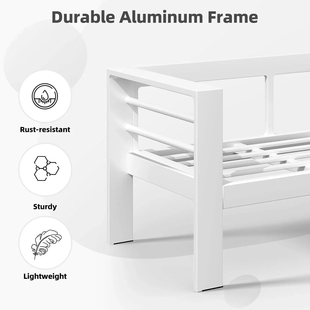 AECOJOY 7-teiliges Aluminiummöbel-Set für die Terrasse, Outdoor-Sitzgruppe
