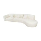 140-Inch Modern Curved Sectional Sofa with Chaise Lounge, 3-Piece Set, for Living Room