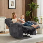 Manueller Relaxsessel, ergonomischer Relaxsessel aus atmungsaktivem Stoff mit Seitentaschen, Einzelsessel, geeignet für Wohnzimmer und Schlafzimmer