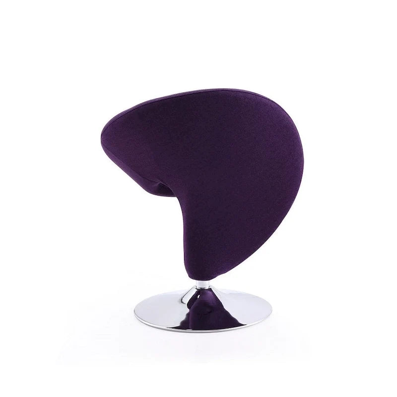 Fauteuil d’appoint pivotant Manhattan Comfort Curl en chrome et mélange de laine (lot de 2)