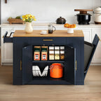 Îlot de cuisine roulant Moasis de 53 pouces, meuble de rangement, chariot de cuisine portable et mobile