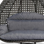 LeisureMod hangstoel in eivorm voor 2 personen met standaard - rieten schommelhangmat voor binnen en buiten, ligstoel voor terras met kussens