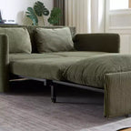 64,5 3-in-1-Schlafsofa aus Cord mit ausziehbarem Bett