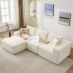 Canapé moderne 108, canapé 3 places rembourré en L avec coussins, assise profonde, aucun assemblage requis