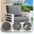 AECOJOY 7-teiliges Aluminiummöbel-Set für die Terrasse, Outdoor-Sitzgruppe