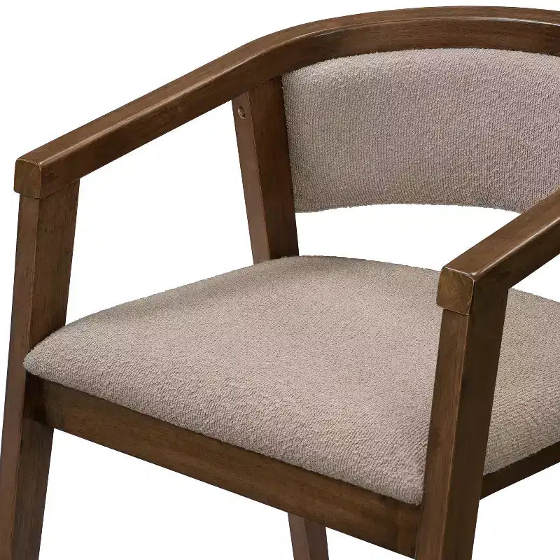 Ensemble de salle à manger moderne du milieu du siècle Simon de Christopher Knight Home, 5 pièces, en bois d’hévéa, avec chaises rembourrées en bouclé