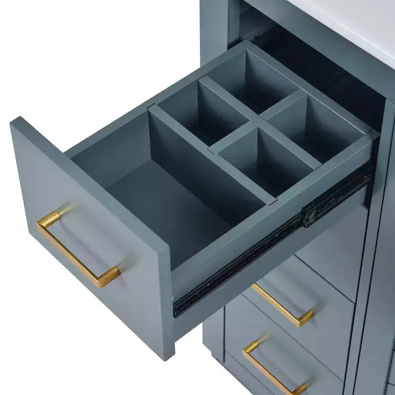 30 Einzelwaschbecken-Badezimmerwaschtisch mit Unterschrank und 3 Schubladen - Schwarz / Blau / Grün / Indigo / Weiß