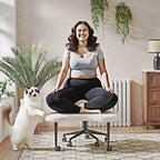 Pinmoco ergonomischer Bürostuhl mit gekreuzter Sitzfläche, höhenverstellbarer Meditationsstuhl, um 360° drehbar, Lordosenstütze, Arbeits- und Bürostuhl, ADHD-Stuhl