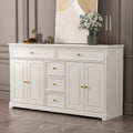 59,1-inch wit buffetdressoir, modern uit het midden van de eeuw, eigentijds, gelakt