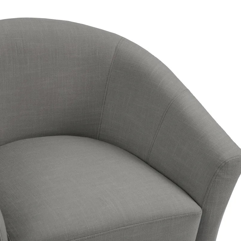 Ensemble de 2 fauteuils club modernes en lin, style tonneau