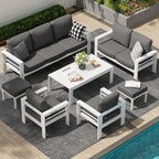 AECOJOY 7-teiliges Aluminiummöbel-Set für die Terrasse, Outdoor-Sitzgruppe